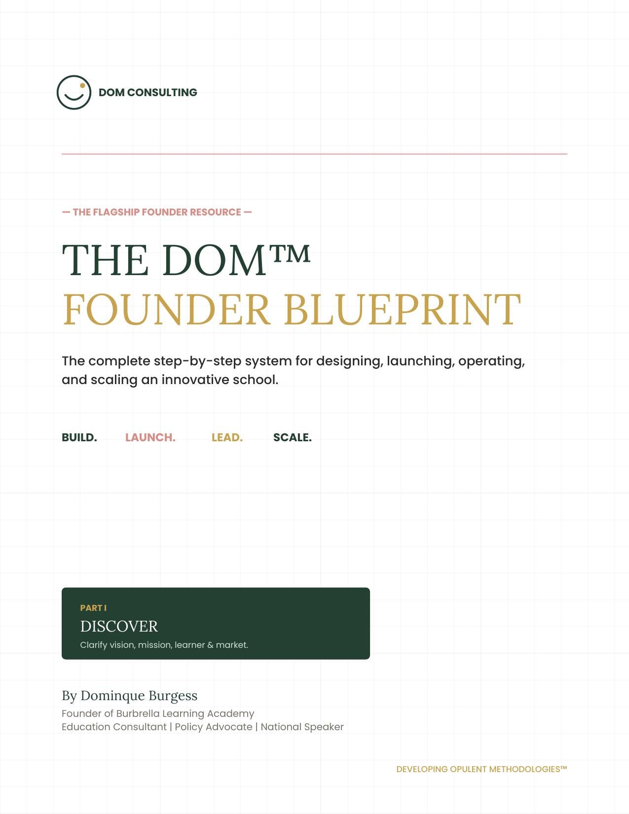 Cover of The DOM Founder Blueprint, Part I: Discover